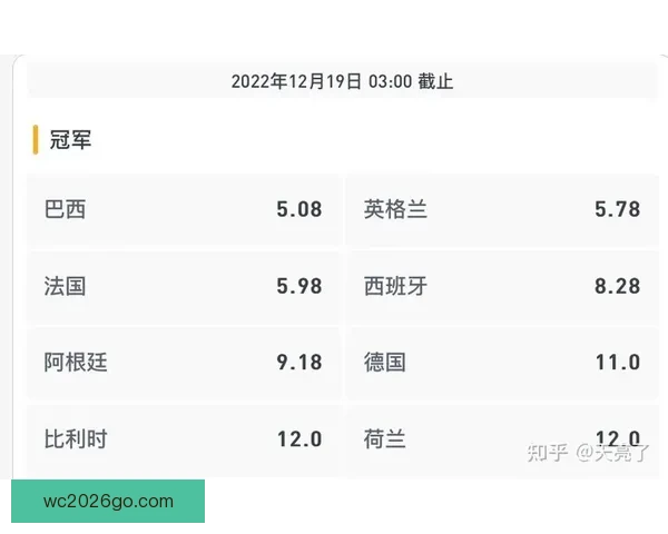 世界杯最新竞猜赔率查询与分析助你精准预测比赛结果